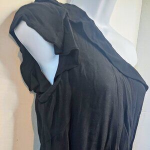 ANTHROPLOGIE GREYLIN 1 SHOULDER BLACK JUMPSUIT RUFFLE RELAXED  SZ XS 1 CALLOUT